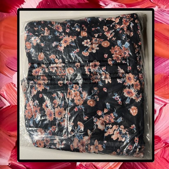 Maurice's Plus Size Black Floral Smocked Off the Shoulder Top 2X & 3X - Picture 10 of 12